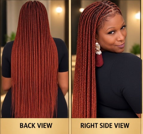 Nique's Boutique 38" Knotless Braided Wig - Color #350 Long Braided Wig | Glueless Protective
Style