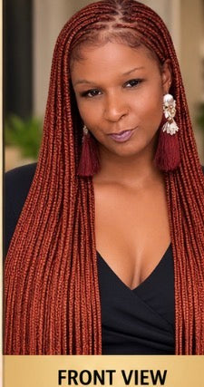 Nique's Boutique 38" Knotless Braided Wig - Color #350 Long Braided Wig | Glueless Protective
Style