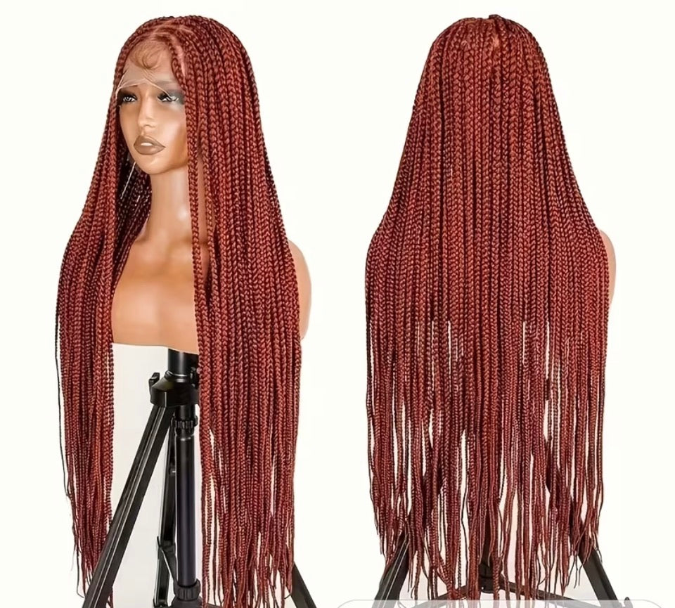 Nique's Boutique 38" Knotless Braided Wig - Color #350 Long Braided Wig | Glueless Protective
Style