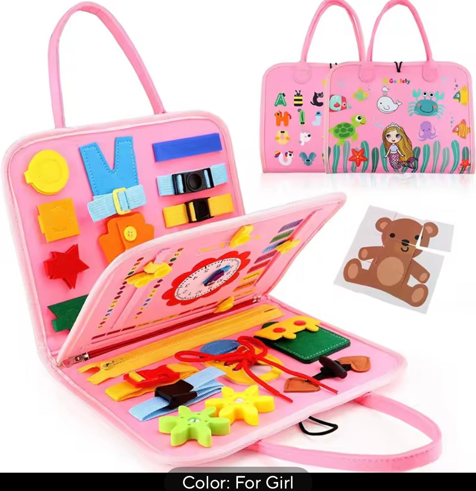 Sensory Busy Book for Kids with Autism – Educational Activity Toy for Fine Motor Skills, Life Skills & Cognitive Development