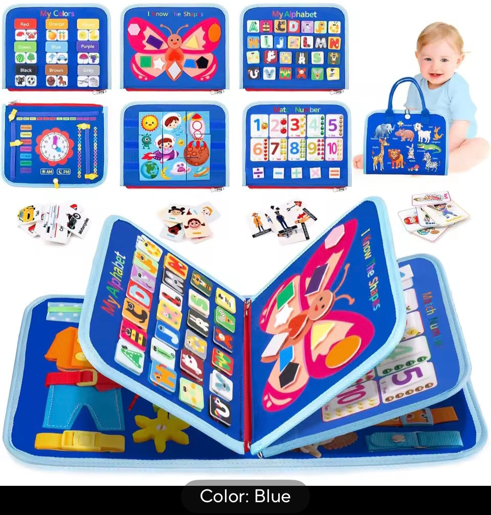 Sensory Busy Book for Kids with Autism – Educational Activity Toy for Fine Motor Skills, Life Skills & Cognitive Development