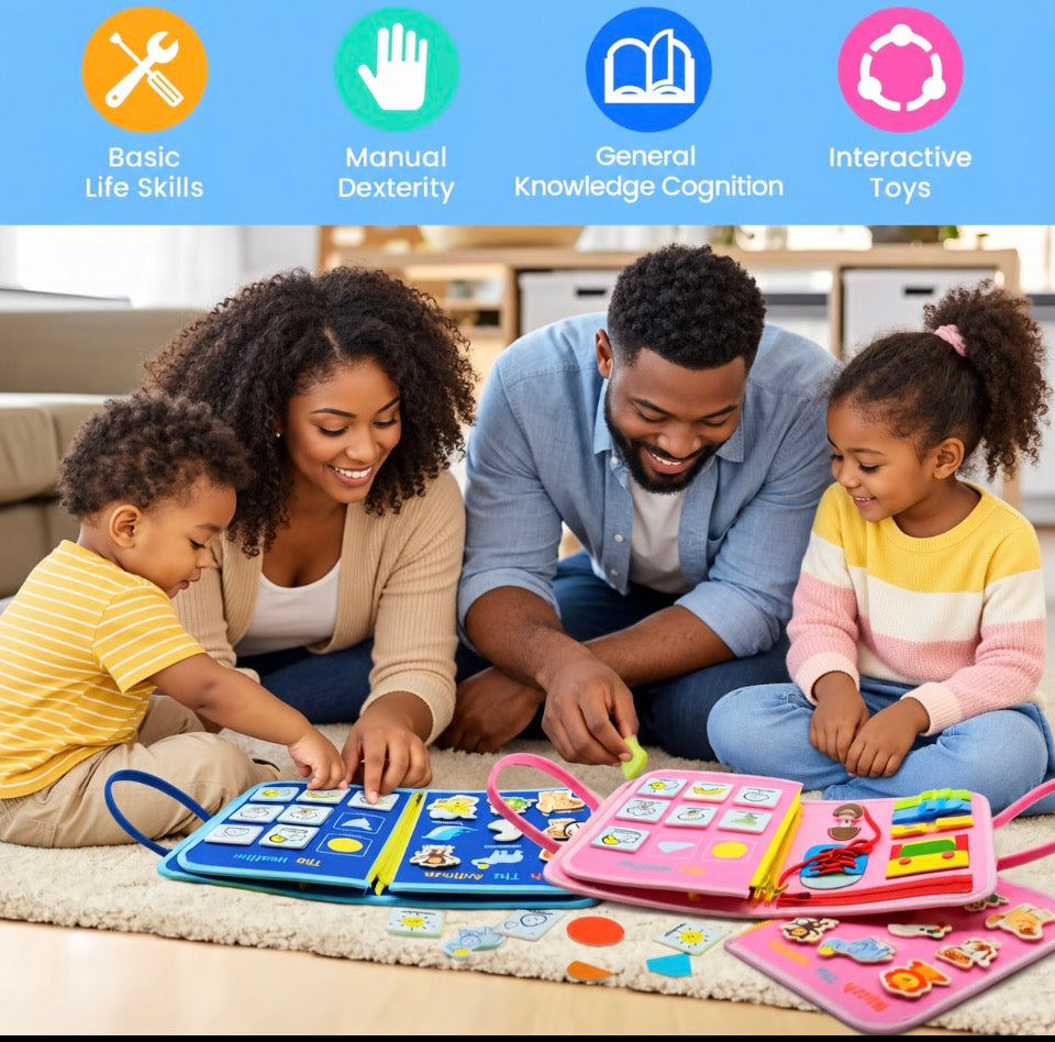 Sensory Busy Book for Kids with Autism – Educational Activity Toy for Fine Motor Skills, Life Skills & Cognitive Development