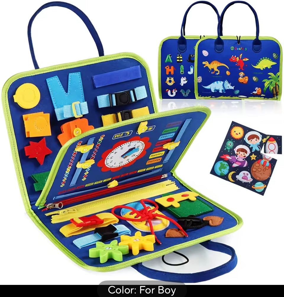Sensory Busy Book for Kids with Autism – Educational Activity Toy for Fine Motor Skills, Life Skills & Cognitive Development
